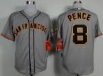 Giants #8 Hunter Pence Grey Road Cool Base Stitched Jersey