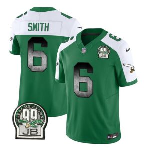 Philadelphia Eagles #6 DeVonta Smith Green White 2023 F.U.S.E. Throwback Vapor Untouchable Limited Stitched Jersey
