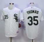 White Sox #35 Frank Thomas White(Black Strip) Cool Base Stitched Jersey