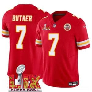 Kansas City Chiefs #7 Harrison Butker Red 2025 F.U.S.E. Super Bowl LIX Patch Vapor Untouchable Limited Stitched Jersey