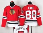 Blackhawks #88 Patrick Kane Red Autographed Stitched Jersey