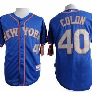 Mets #40 Bartolo Colon Blue(Grey NO.) Alternate Road Cool Base Stitched Jersey