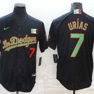 Los Angeles Dodgers #7 Julio Urias Black Green Cool Base Stitched Baseball Jersey