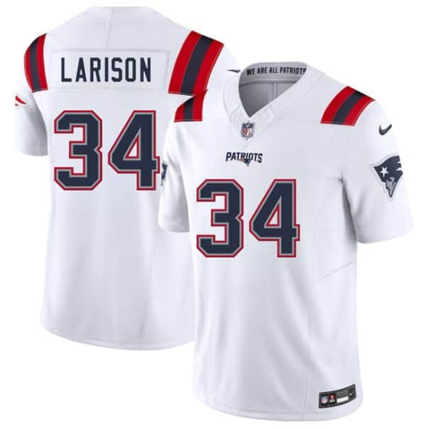 New England Patriots #34 Lan Larison White 2025 F.U.S.E. Vapor Limited Stitched Jersey