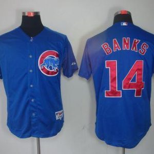 Cubs #14 Ernie Banks Blue Cool Base Stitched Jersey