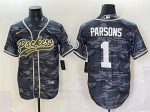 Green Bay Packers #1 Micah Parsons Gray Camo Cool Base Stitched Jersey