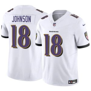 Baltimore Ravens #18 Diontae Johnson White 2023 F.U.S.E. Vapor Limited Jersey
