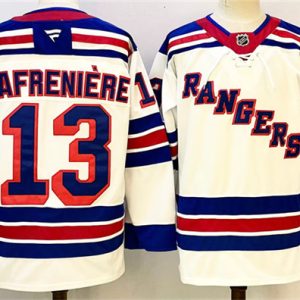 New York Rangers #13 Alexis Lafreniere White 2024-25 Away Stitched Jersey