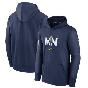 Minnesota Twins Navy 2024 City Connect Collection Practice Performance Pullover Hoodie