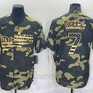 Los Angeles Dodgers #7 Julio Urias Olive Cool Base Stitched Baseball Jersey