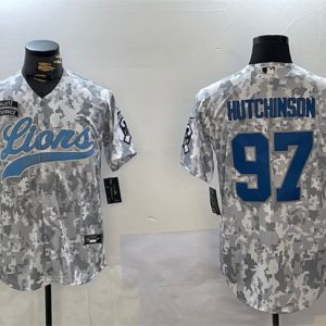 Detroit Lions #97 Aidan Hutchinson 2024 Arctic Camo Salute To Service Stitched Jersey