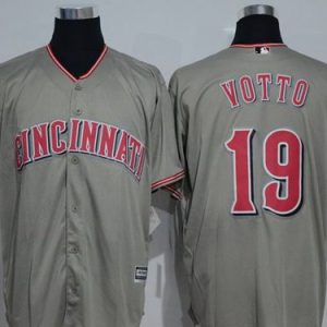 Reds #19 Joey Votto Grey New Cool Base Stitched Jersey