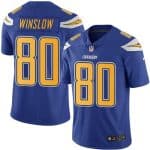 Chargers #80 Kellen Winslow Electric Blue Stitched Limited Rush Nike Jersey