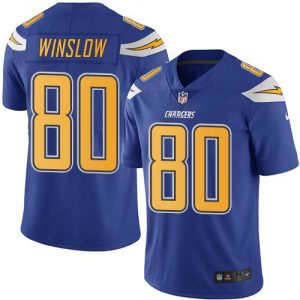 Chargers #80 Kellen Winslow Electric Blue Stitched Limited Rush Nike Jersey