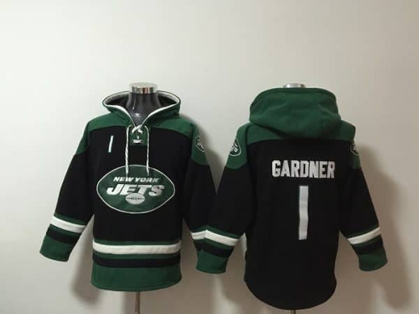 New York Jets #1 Ahmad Gardner Black Ageless Must-Have Lace-Up Pullover Hoodie