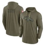 Denver Broncos 2022 Olive Salute To Service Tonal Pullover Hoodie