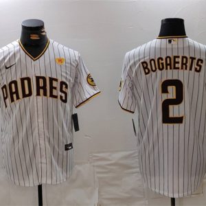 San Diego Padres #2 Xander Bogaerts White With PS Patch Cool Base Stitched Jersey