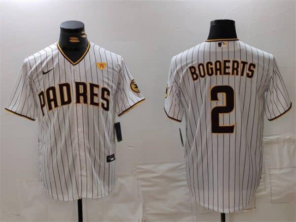 San Diego Padres #2 Xander Bogaerts White With PS Patch Cool Base Stitched Jersey