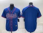 New York Giants Blank Blue Cool Base Stitched Baseball Jersey