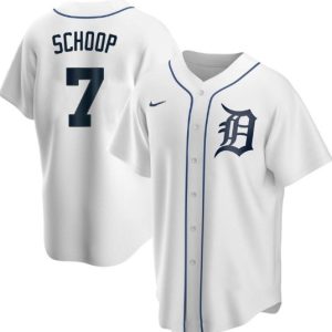 Detroit Tigers #7 Jonathan Schoop White Cool Base Stitched Jersey