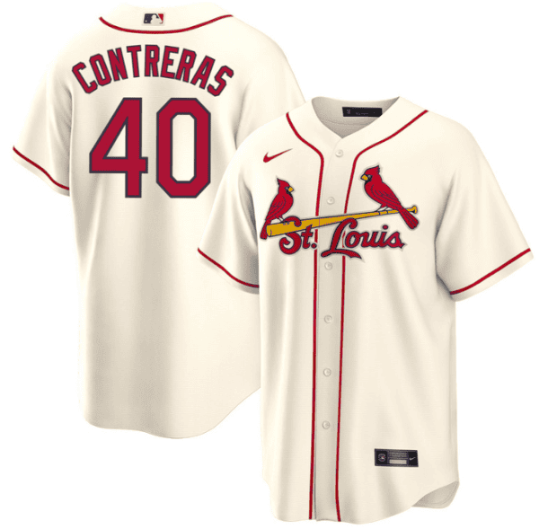 St. Louis Cardinals #40 Willson Contreras Cream Cool Base Stitched Jersey