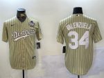 Los Angeles Dodgers #34 Fernando Valenzuela Cream 2024 World Series Cool Base Stitched Jersey