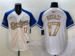 Los Angeles Dodgers #17 Shohei Ohtani White Royal Gold 2024 World Series Champions Vapor Limited Stitched Jersey