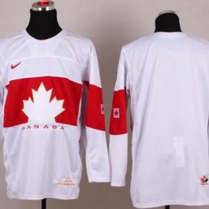 Olympic 2014 CA. Blank White Stitched Jersey