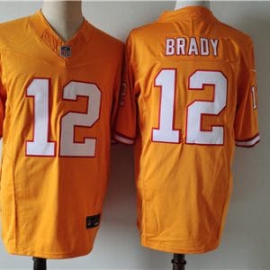 Tampa Bay Buccaneers #12 Tom Brady Orange 2024 F.U.S.E. Throwback Limited Stitched Jersey