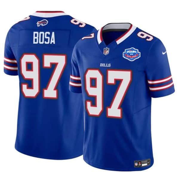 Buffalo Bills #97 Joey Bosa Blue 2025 F.U.S.E. With Farewell Patch Vapor Untouchable Limited Stitched Jersey