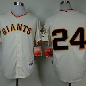 Giants #24 Willie Mays Cream Cool Base Stitched Jersey
