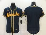 Milwaukee Brewers Blank Navy Flex Base Stitched Jersey