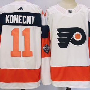 Philadelphia Flyers #11 Travis Konecny White 2023-2024 Stadium Series Stitched Jersey