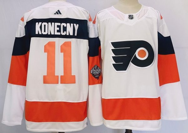 Philadelphia Flyers #11 Travis Konecny White 2023-2024 Stadium Series Stitched Jersey
