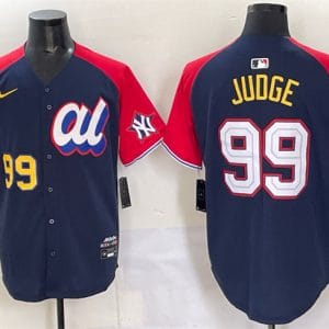 American League #99 Aaron Judge Navy Red Alternate 2025 All-Star Edition Limited Stitched Jersey