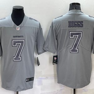 Dallas Cowboys #7 Trevon Diggs Gray Atmosphere Fashion Stitched Jersey