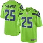 Seahawks #25 Richard Sherman Green Stitched Limited Rush Nike Jersey