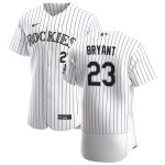 Colorado Rockies #23 Kris Bryant White Flex Base Stitched Jersey