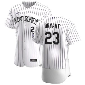 Colorado Rockies #23 Kris Bryant White Flex Base Stitched Jersey