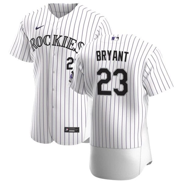 Colorado Rockies #23 Kris Bryant White Flex Base Stitched Jersey
