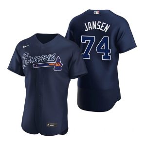 Atlanta Braves #74 Kenley Jansen Navy Flex Base Stitched Baseball Jersey