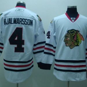 Blackhawks #4 Nikals Hjalmarsson Stitched White Jersey