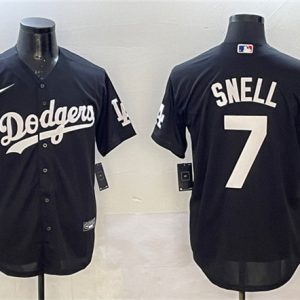 Los Angeles Dodgers #7 Blake Snell Black Cool Base Stitched Jersey