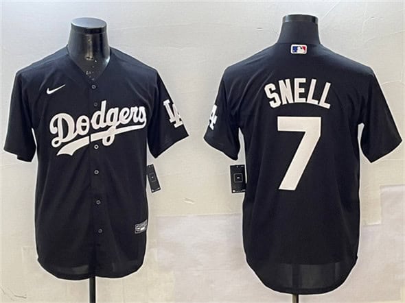 Los Angeles Dodgers #7 Blake Snell Black Cool Base Stitched Jersey
