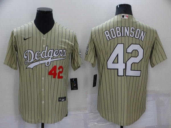 Los Angeles Dodgers #42 Jackie Robinson Cream Cool Base Stitched Jersey