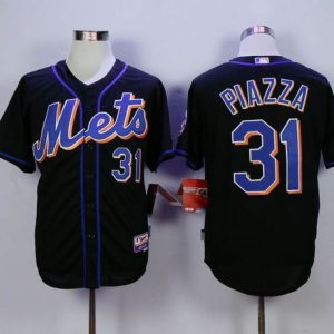 Mets #31 Mike Piazza Black Cool Base Stitched Jersey