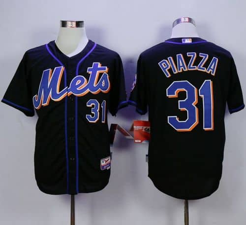 Mets #31 Mike Piazza Black Cool Base Stitched Jersey