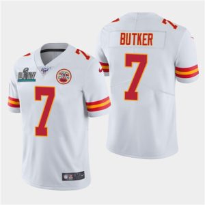 Chiefs #7 Harrison Butker White Super Bowl LIV Vapor Untouchable Limited Stitched Jersey