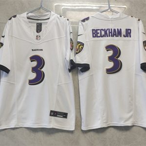 Baltimore Ravens #3 Odell Beckham Jr. White 2023 F.U.S.E. Vapor Untouchable Stitched Jersey