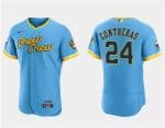Milwaukee Brewers #24 William Contreras Powder Blue 2022 City Connect Flex Base Stitched Jersey